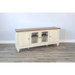 Sunny Designs 72" Media Console Marble White and Buck Skin - Bed & Sofa Hub