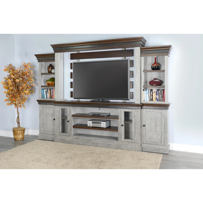 Sunny Designs Entertainment Wall Tobacco Leaf and Alpine Grey - Bed & Sofa Hub