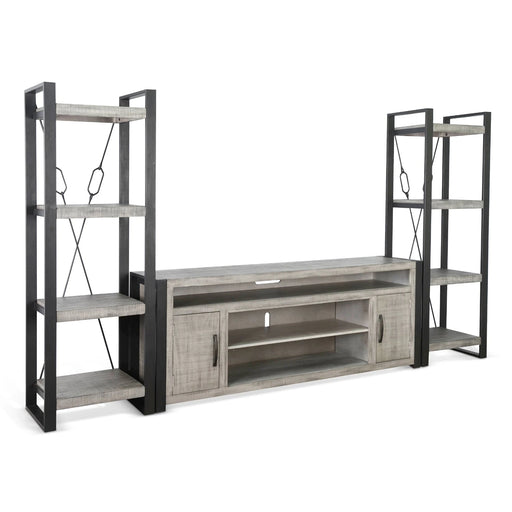 Sunny Designs Entertainment Wall ( Console+2 Piers ) Alpine Grey - Bed & Sofa Hub
