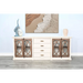 Sunny Designs 90" Media Console  Marble White/Buckskin - Bed & Sofa Hub