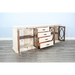 Sunny Designs 90" Media Console  Marble White/Buckskin - Bed & Sofa Hub