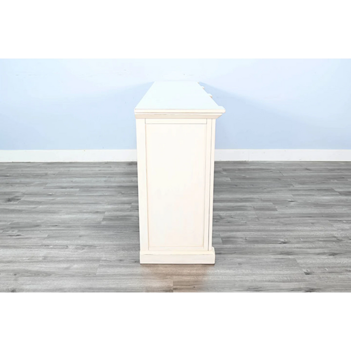 Sunny Designs 90" Media Console  Marble White/Buckskin - Bed & Sofa Hub