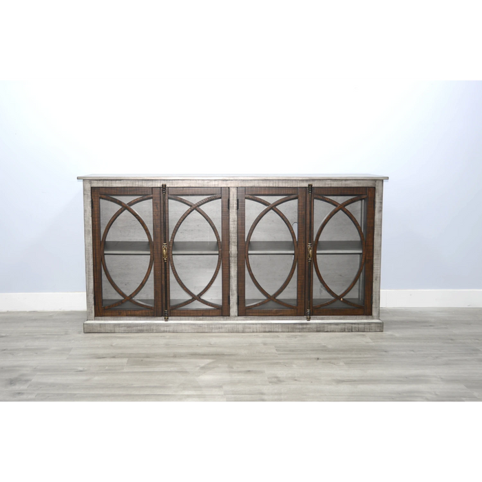 Sunny Designs Media Console  Tobacco Leaf and Alpine Grey - Bed & Sofa Hub