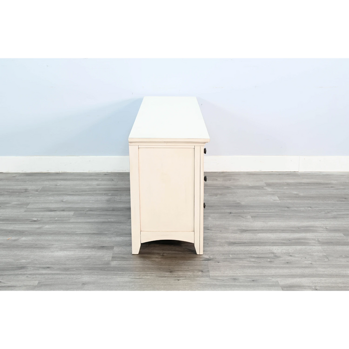 Sunny Designs 62" Media Console Marble White - Bed & Sofa Hub