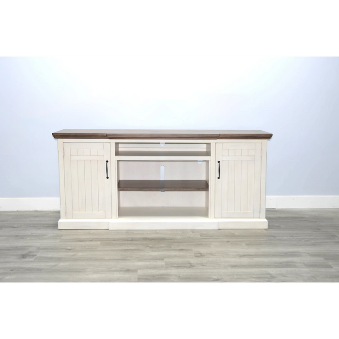 Sunny Designs TV Console Marble White and Buck Skin - Bed & Sofa Hub