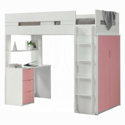 ACME Nerice Twin Loft Bed W/Desk & Wardrobe - Bed & Sofa Hub
