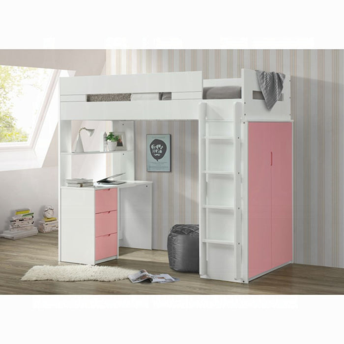 ACME Nerice Twin Loft Bed W/Desk & Wardrobe - Bed & Sofa Hub
