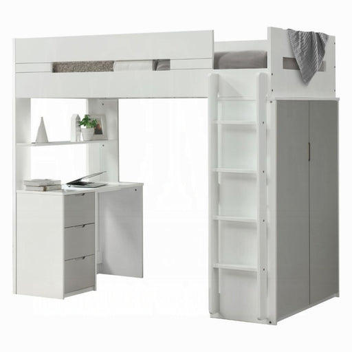 ACME Nerice Twin Loft Bed W/Desk & Wardrobe - Bed & Sofa Hub