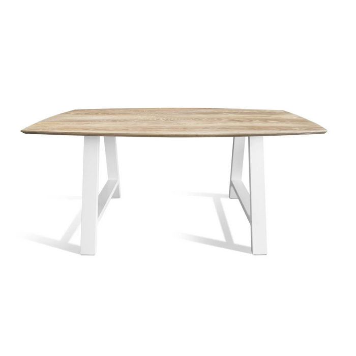 Maxima House Solid Wood Dining Table with White Metal Legs Kidron-A8 - Bed & Sofa Hub
