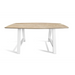 Maxima House Solid Wood Dining Table with White Metal Legs Kidron-A8 - Bed & Sofa Hub