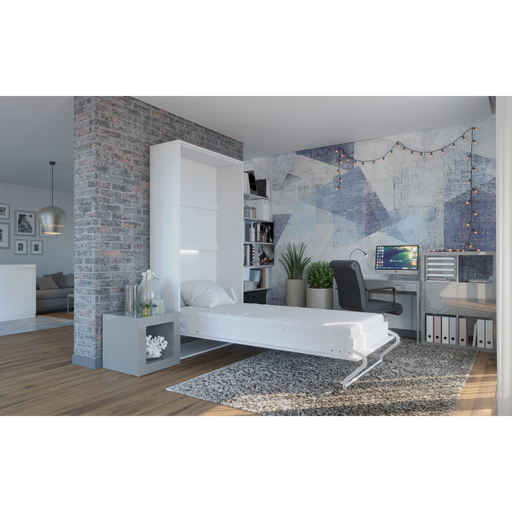 Maxima House Vertical European TWIN size Murphy bed INVENTO with mattress, LED included - Bed & Sofa Hub