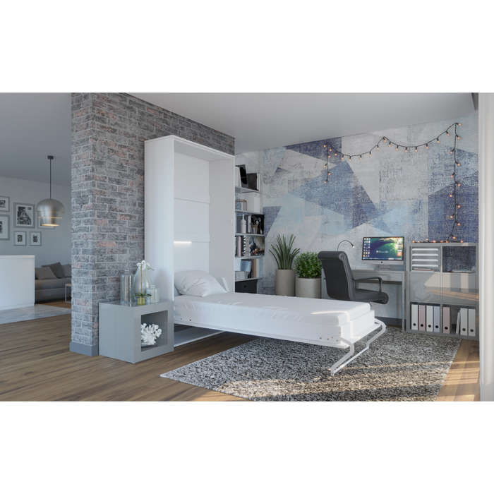 Maxima House Vertical European TWIN size Murphy bed INVENTO with mattress, LED included - Bed & Sofa Hub