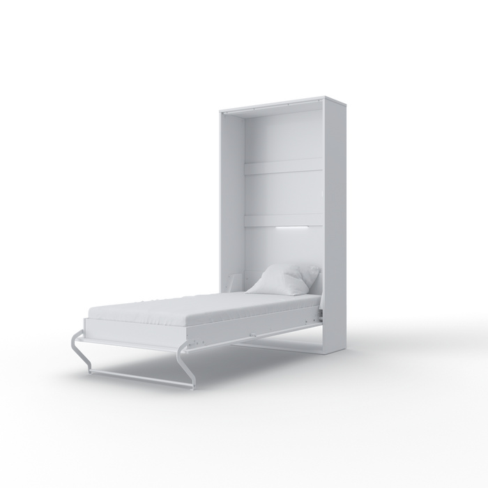 Maxima House Vertical European TWIN size Murphy bed INVENTO with mattress, LED included - Bed & Sofa Hub