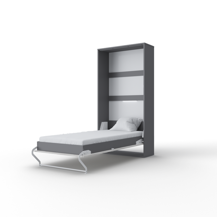 Maxima House Vertical European TWIN size Murphy bed INVENTO with mattress, LED included - Bed & Sofa Hub