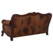 Coaster Victoria Full Leather Upholstered Rolled Arm Sofa Brown - Bed & Sofa Hub