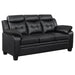 Coaster Finley 3-piece Upholstered Padded Arm Tufted Sofa Living Room Set Black - Bed & Sofa Hub