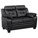 Coaster Finley 3-piece Upholstered Padded Arm Tufted Sofa Living Room Set Black - Bed & Sofa Hub