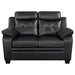 Coaster Finley 3-piece Upholstered Padded Arm Tufted Sofa Living Room Set Black - Bed & Sofa Hub