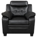 Coaster Finley 3-piece Upholstered Padded Arm Tufted Sofa Living Room Set Black - Bed & Sofa Hub