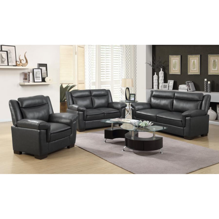 Coaster Arabella 3-piece Upholstered Padded Arm Sofa Living Room Set Grey - Bed & Sofa Hub