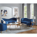 Coaster Sophia 3-piece Upholstered Channel Tufted Sofa Living Room Set Blue - Bed & Sofa Hub