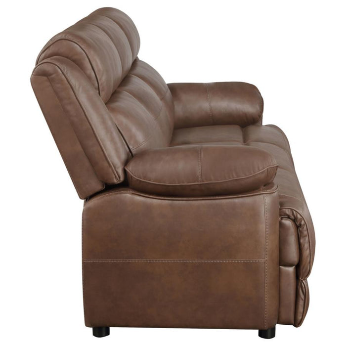 Coaster Ellington 3-piece Upholstered Padded Arm Sofa Living Room Set Dark Brown - Bed & Sofa Hub