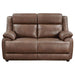 Coaster Ellington 3-piece Upholstered Padded Arm Sofa Living Room Set Dark Brown - Bed & Sofa Hub