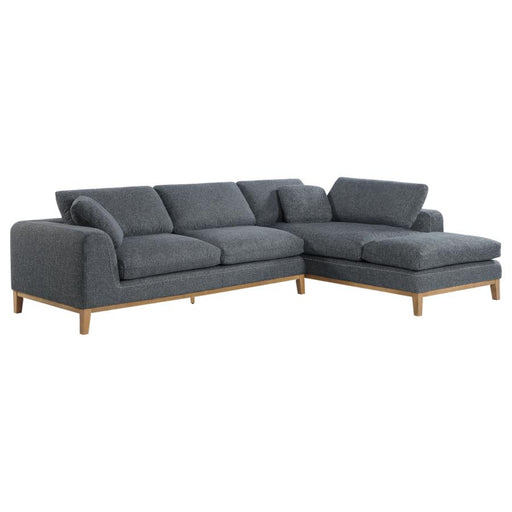 Coaster Persia Upholstered Track Arm Sectional Sofa Grey - Bed & Sofa Hub