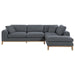 Coaster Persia Upholstered Track Arm Sectional Sofa Grey - Bed & Sofa Hub