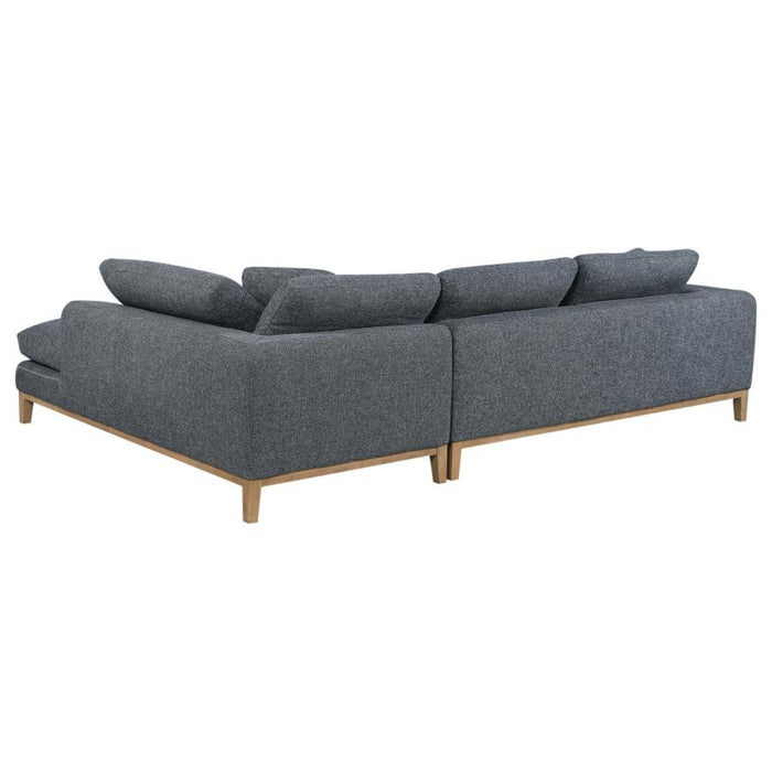 Coaster Persia Upholstered Track Arm Sectional Sofa Grey - Bed & Sofa Hub