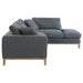 Coaster Persia Upholstered Track Arm Sectional Sofa Grey - Bed & Sofa Hub