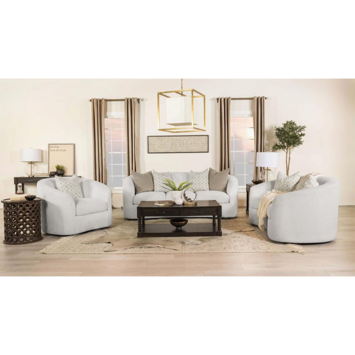 Coaster Rainn 3-piece Boucle Upholstered Sloped Arm Sofa Living Room Set Latte - Bed & Sofa Hub