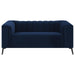 Coaster Chalet 3-piece Upholstered Tuxedo Arm Tufted Sofa Living Room Set Blue - Bed & Sofa Hub