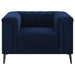 Coaster Chalet 3-piece Upholstered Tuxedo Arm Tufted Sofa Living Room Set Blue - Bed & Sofa Hub
