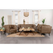 Coaster Thatcher 3-piece Upholstered Tuxedo Arm Sofa Living Room Set Brown - Bed & Sofa Hub