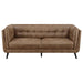 Coaster Thatcher 3-piece Upholstered Tuxedo Arm Sofa Living Room Set Brown - Bed & Sofa Hub