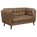 Coaster Thatcher 3-piece Upholstered Tuxedo Arm Sofa Living Room Set Brown - Bed & Sofa Hub