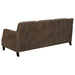 Coaster Leaton 3-piece Upholstered Recessed Arm Sofa Living Room Set Brown Sugar - Bed & Sofa Hub