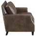 Coaster Leaton 3-piece Upholstered Recessed Arm Sofa Living Room Set Brown Sugar - Bed & Sofa Hub