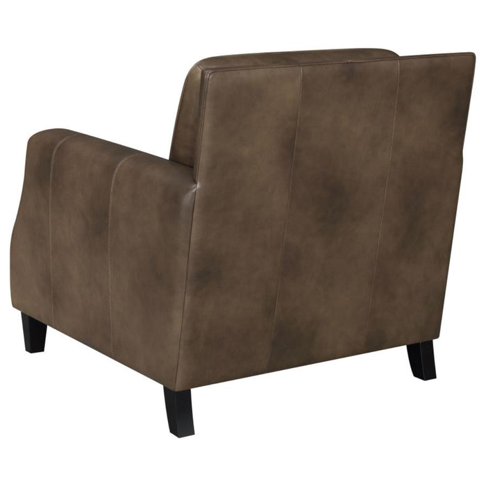 Coaster Leaton 3-piece Upholstered Recessed Arm Sofa Living Room Set Brown Sugar - Bed & Sofa Hub