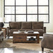 Coaster Leaton Upholstered Recessed Arm Sofa Brown Sugar - Bed & Sofa Hub