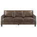 Coaster Leaton Upholstered Recessed Arm Sofa Brown Sugar - Bed & Sofa Hub