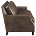Coaster Leaton Upholstered Recessed Arm Sofa Brown Sugar - Bed & Sofa Hub
