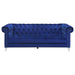 Coaster Bleker 3-piece Upholstered Tuxedo Arm Tufted Sofa Living Room Set Blue - Bed & Sofa Hub