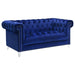 Coaster Bleker 3-piece Upholstered Tuxedo Arm Tufted Sofa Living Room Set Blue - Bed & Sofa Hub