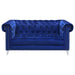 Coaster Bleker 3-piece Upholstered Tuxedo Arm Tufted Sofa Living Room Set Blue - Bed & Sofa Hub
