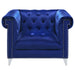 Coaster Bleker 3-piece Upholstered Tuxedo Arm Tufted Sofa Living Room Set Blue - Bed & Sofa Hub