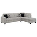 Coaster Whitson Upholstered Track Arm Sectional Chaise Sofa Stone - Bed & Sofa Hub
