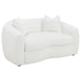 Coaster Isabella 3-piece Faux Sheepskin Upholstered Sofa Living Room Set Natural - Bed & Sofa Hub