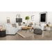 Coaster Ashlyn 3-piece Upholstered Sloped Arm Sofa Living Room Set White - Bed & Sofa Hub